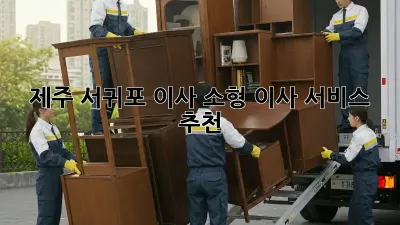 제주 서귀포 이사, 소형 이사 서비스 추천!