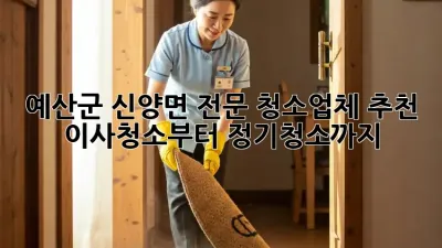 예산군 신양면 전문 청소업체 추천: 이사청소부터 정기청소까지!